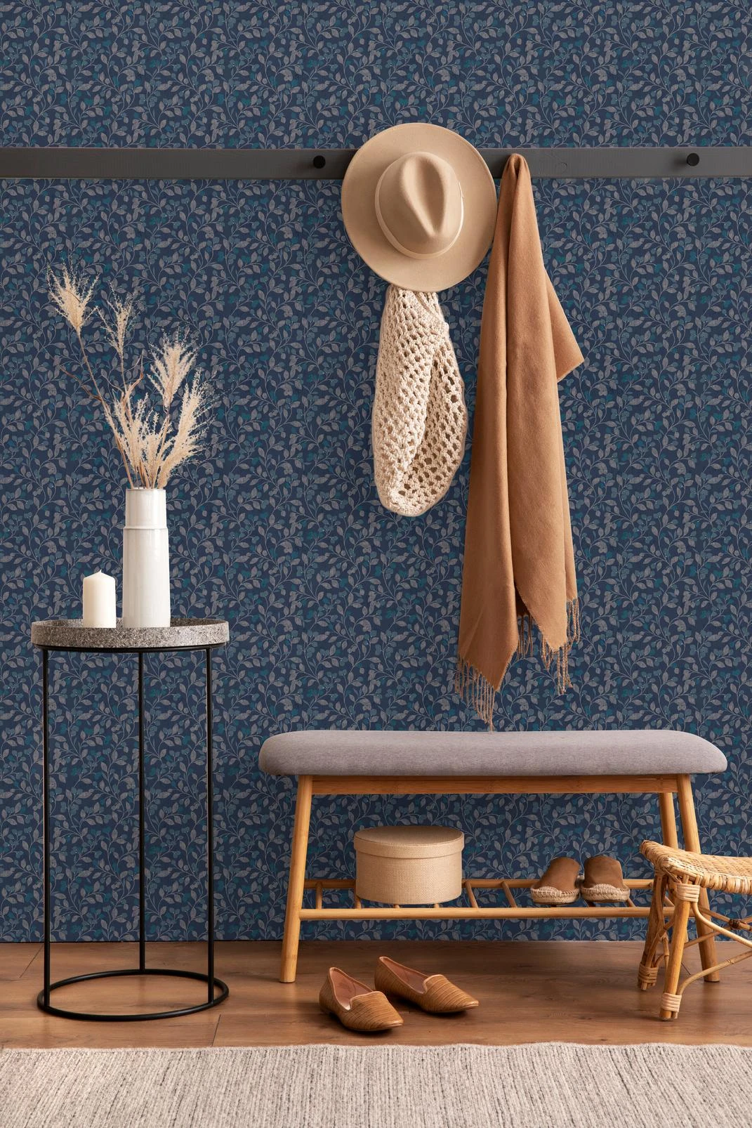 Transform Snowbelle Blue Peel and Stick Wallpaper - 129684_ROOMSET_Snowbelle Blue _01.jpg