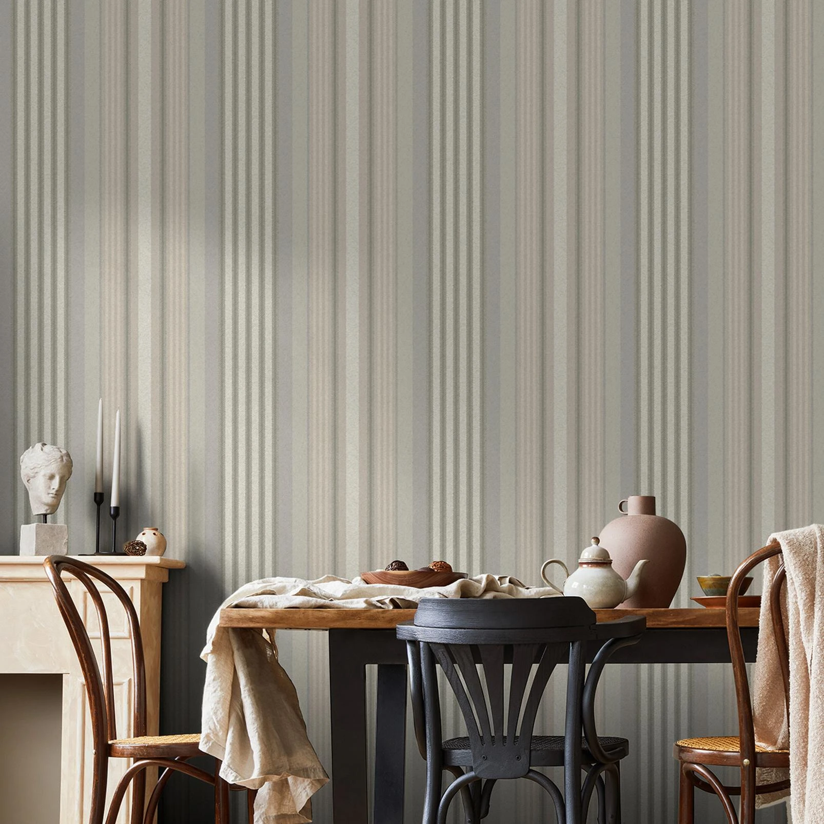 Loom Stripe Stone Wallpaper - 143388_ROOMSET_LOOM STRIPE STONE_01.jpg