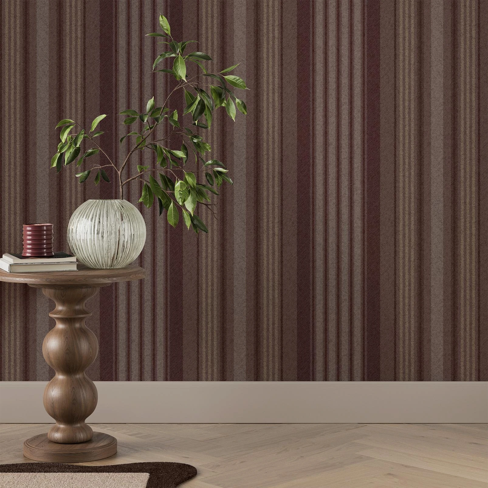 Loom Stripe Thistle Wallpaper - 143385_ROOMSET_LOOM STRIPE THISTLE_01.jpg