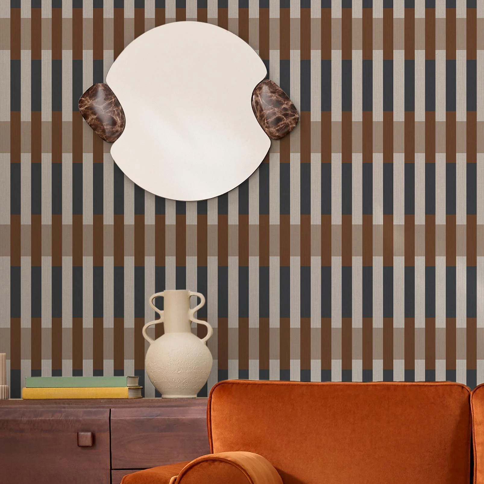 Made Sirio Caramel & Blue Wallpaper - 145239_ROOMSET_SIRIO CARAMEL & BLUE_01.jpg