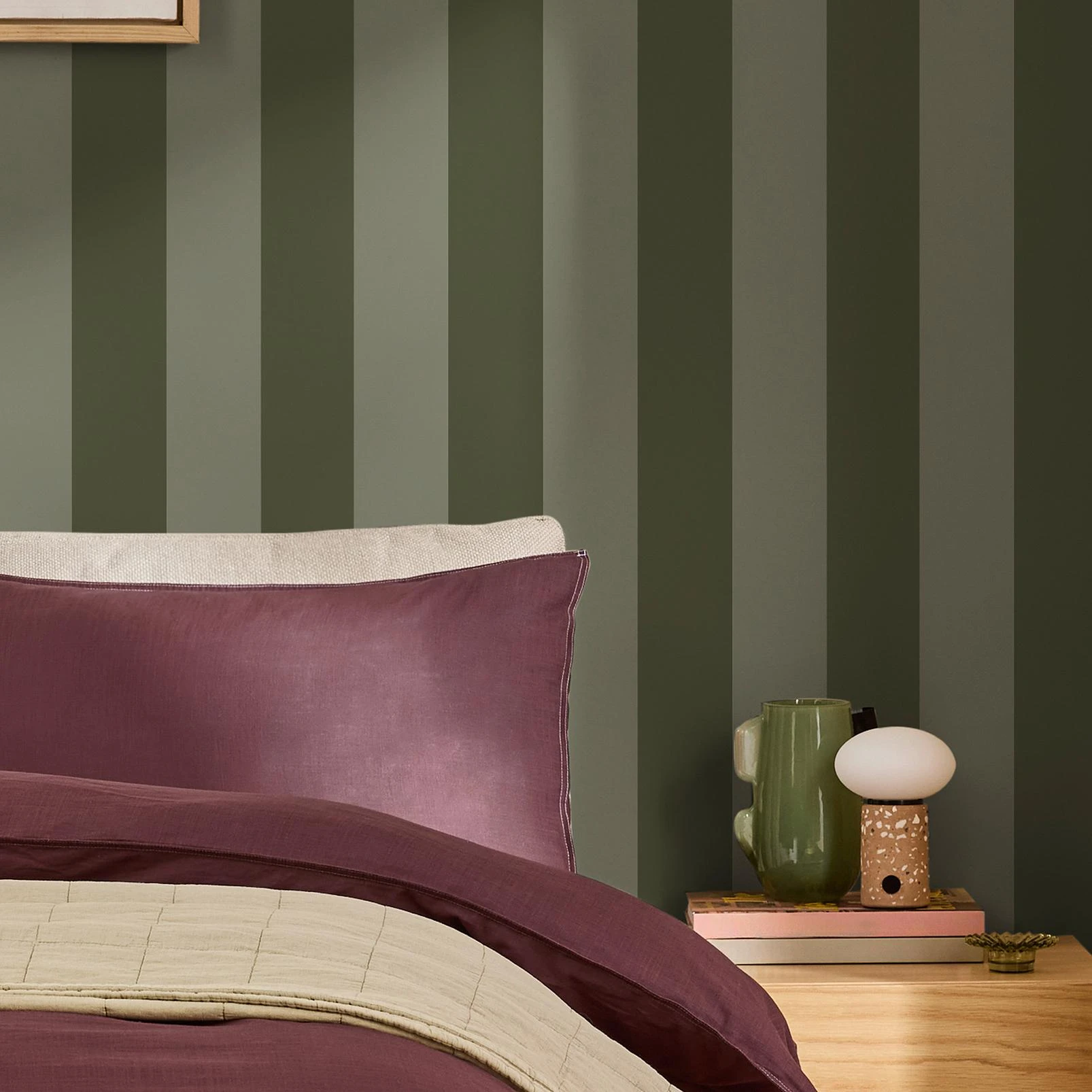 Made Demi Moss Wide Stripe Wallpaper - 145223_ROOMSET_DEMI MOSS WIDE STRIPE_01.jpg