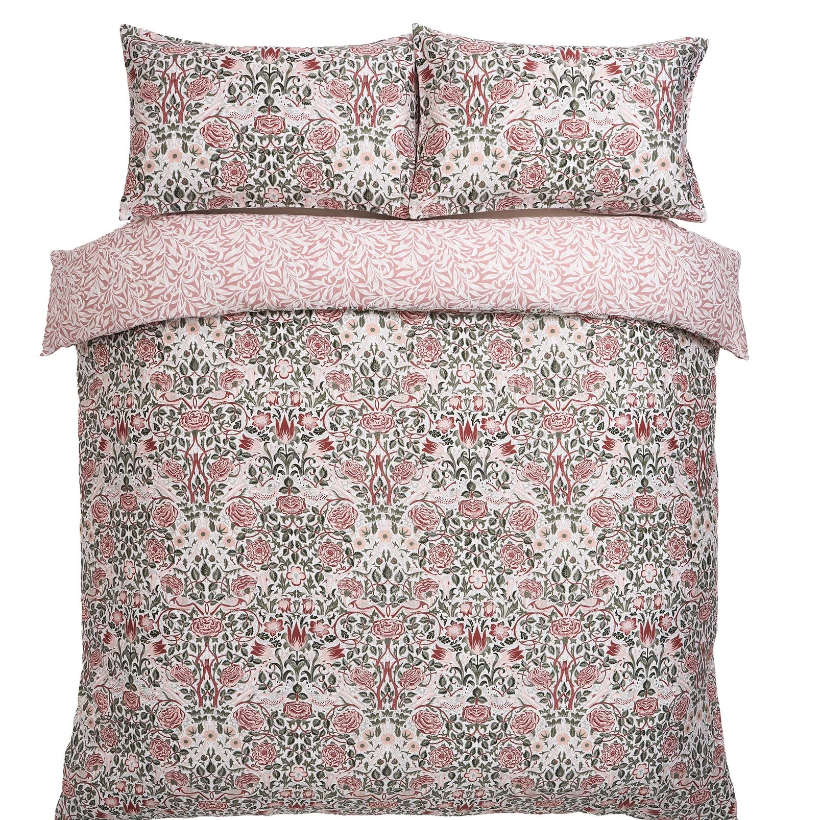 Rose Brick Pink/Sage Duvet Cover Set - WMROSE01DQ_CUTOUT_ROSE_BRICK_PINK-SAGE_DOUBLE_DUVET_COVER_01.jpg