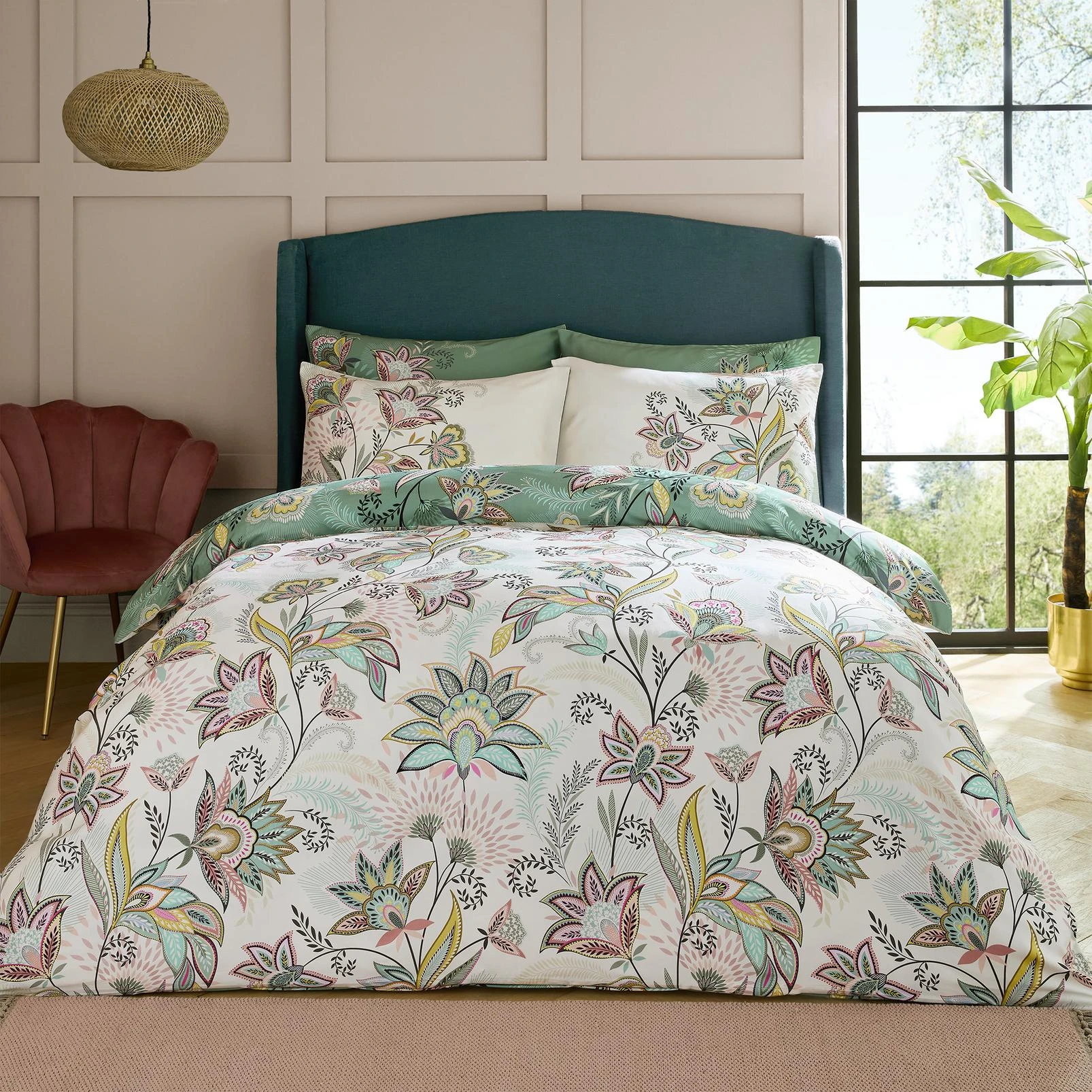 Passiflora Light Stone/Sage Duvet Cover Set - SMPASS01DQ_ROOMSET_PASSIFLORA_LIGHT_STONE-SAGE_DOUBLE_DUVET_COVER_02.jpg
