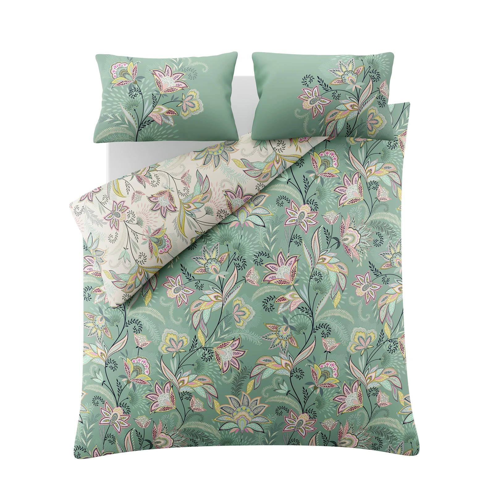 Passiflora Light Stone/Sage Duvet Cover Set - SMPASS01DQ_CUTOUT_PASSIFLORA_LIGHT_STONE-SAGE_DOUBLE_DUVET_COVER_01.jpg