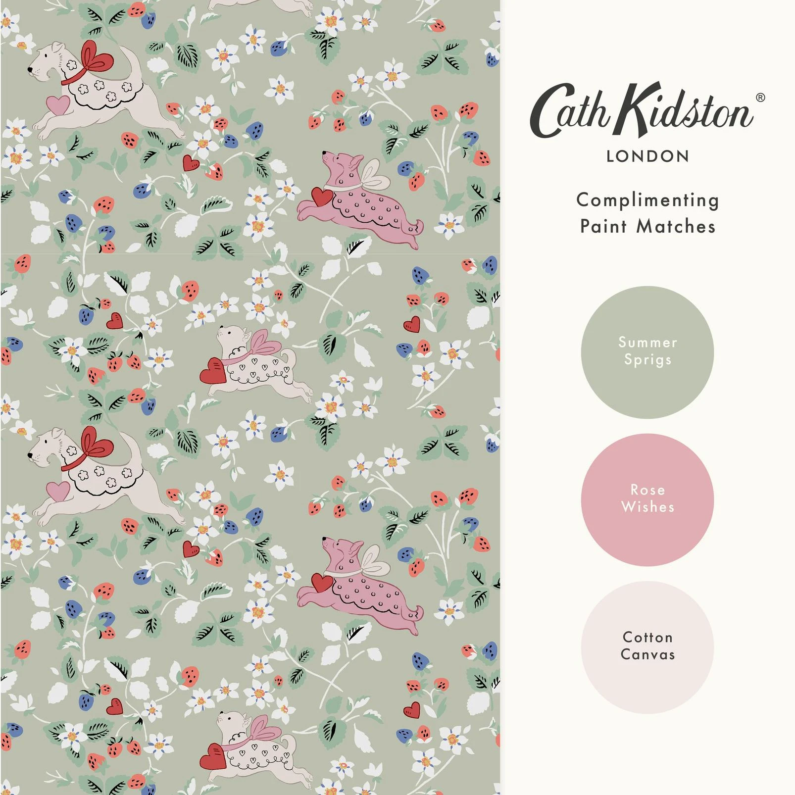 Cath Kidston Puppy Dream Floral Sage Wallpaper - 145325_FLATLAY_PUPPY DREAM FLORAL SAGE_01.jpg