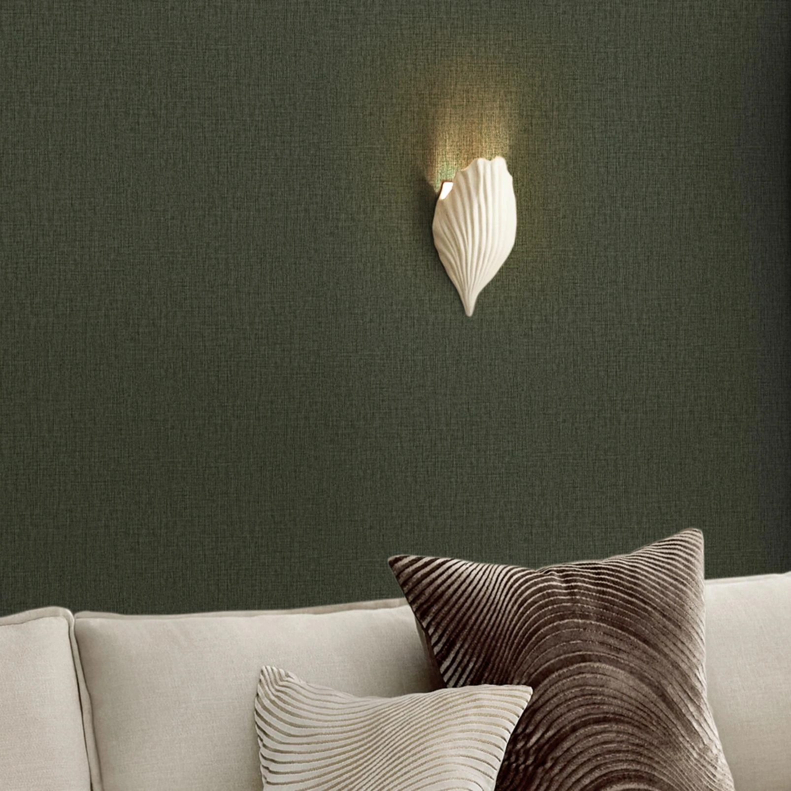 Next Deep Green Linen Look Wallpaper - 145637_ROOMSET_DEEP GREEN LINEN LOOK_02.jpg