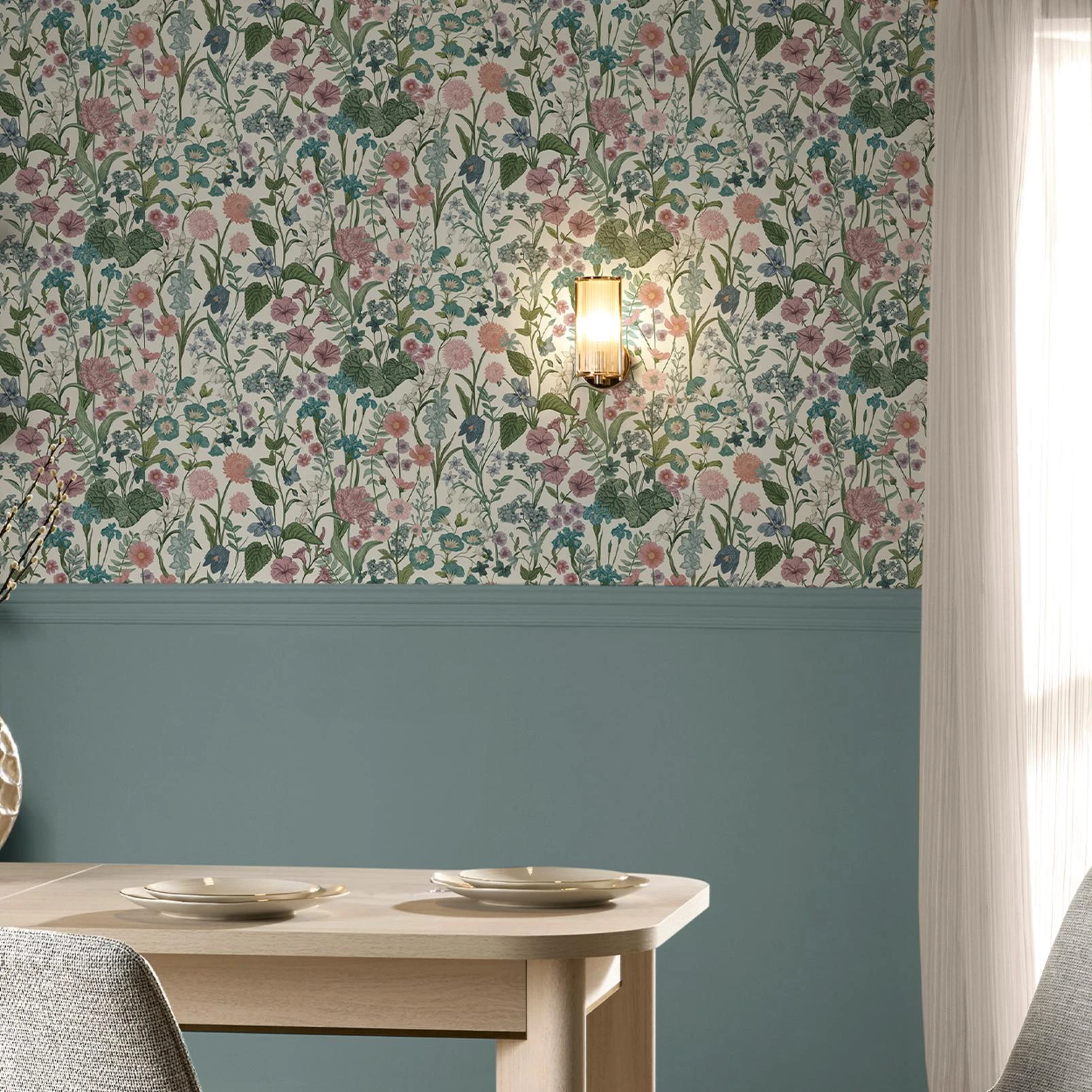 Next Day Botanical Floral Wallpaper - 145644_ROOMSET_DAY BOTANICAL FLORAL_01.jpg