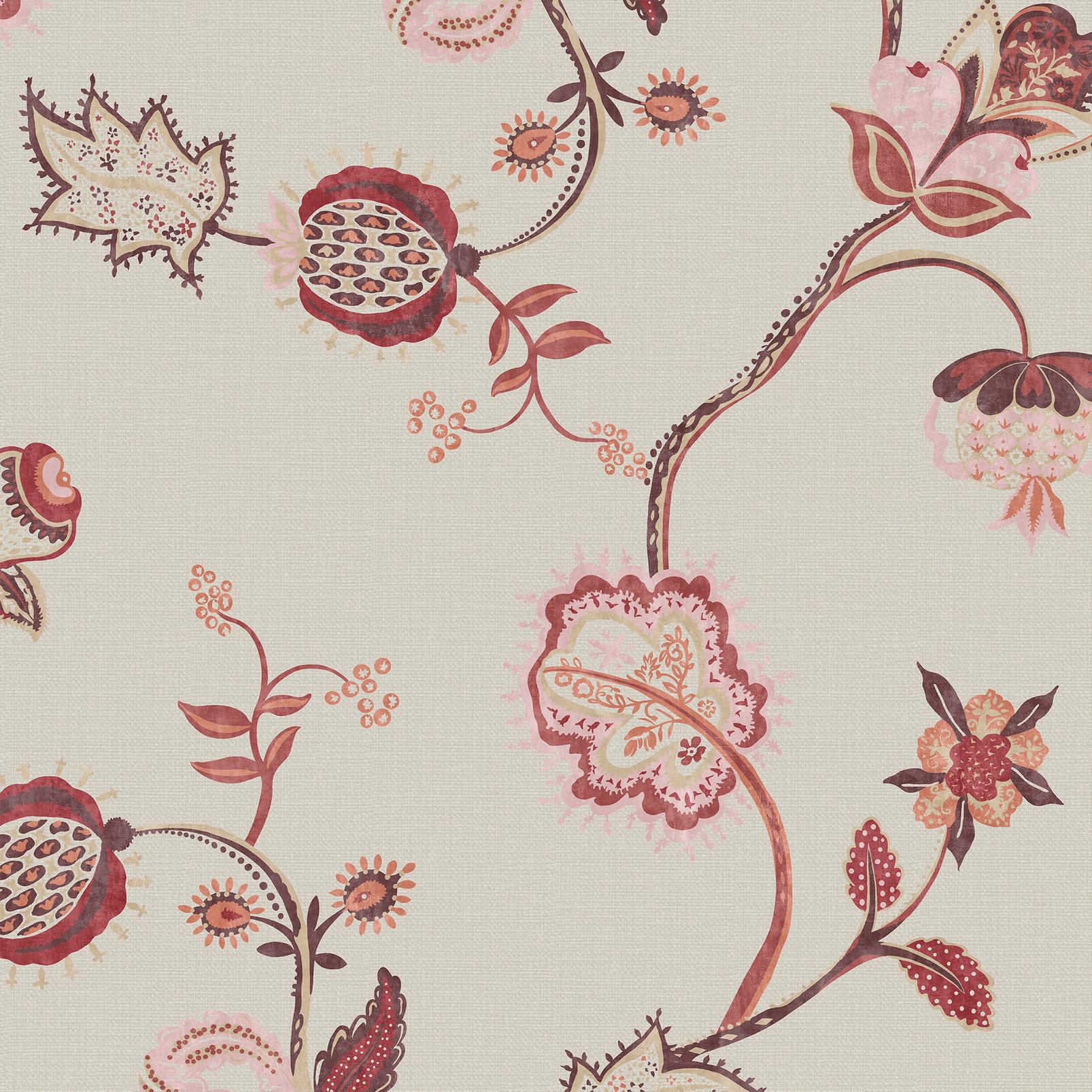 Joules Tree Of Life Floral Red & Pink Wallpaper - 145386_TILE_TREE OF LIFE FLORAL_01.jpg