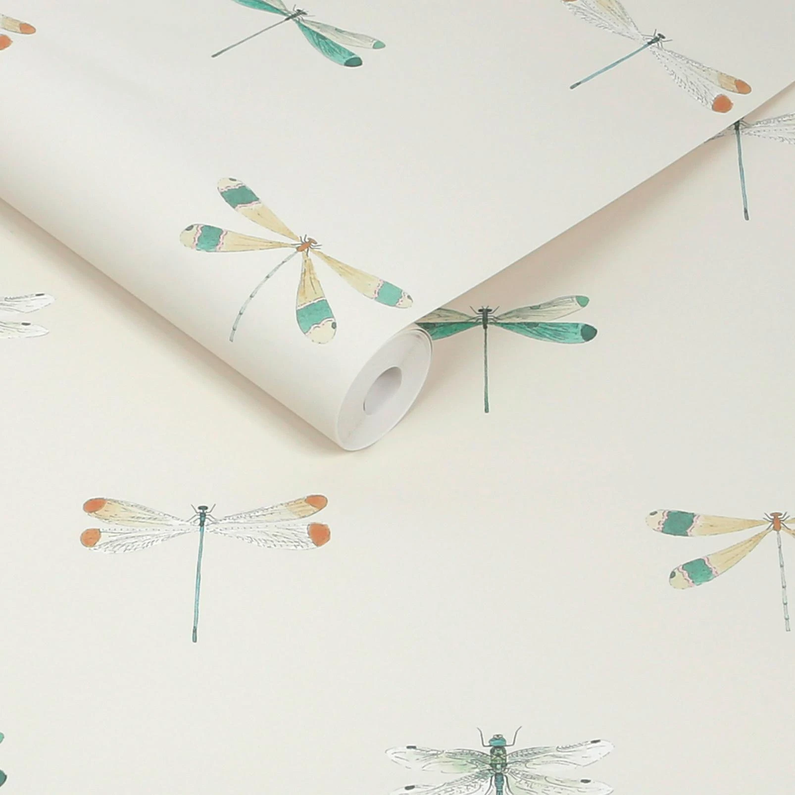 Sophie Allport Watercolour Dragonfly Off White Wallpaper - 146858_ROLLSHOT_WATERCOLOUR DRAGONFLY OFF WHITE_01.jpg