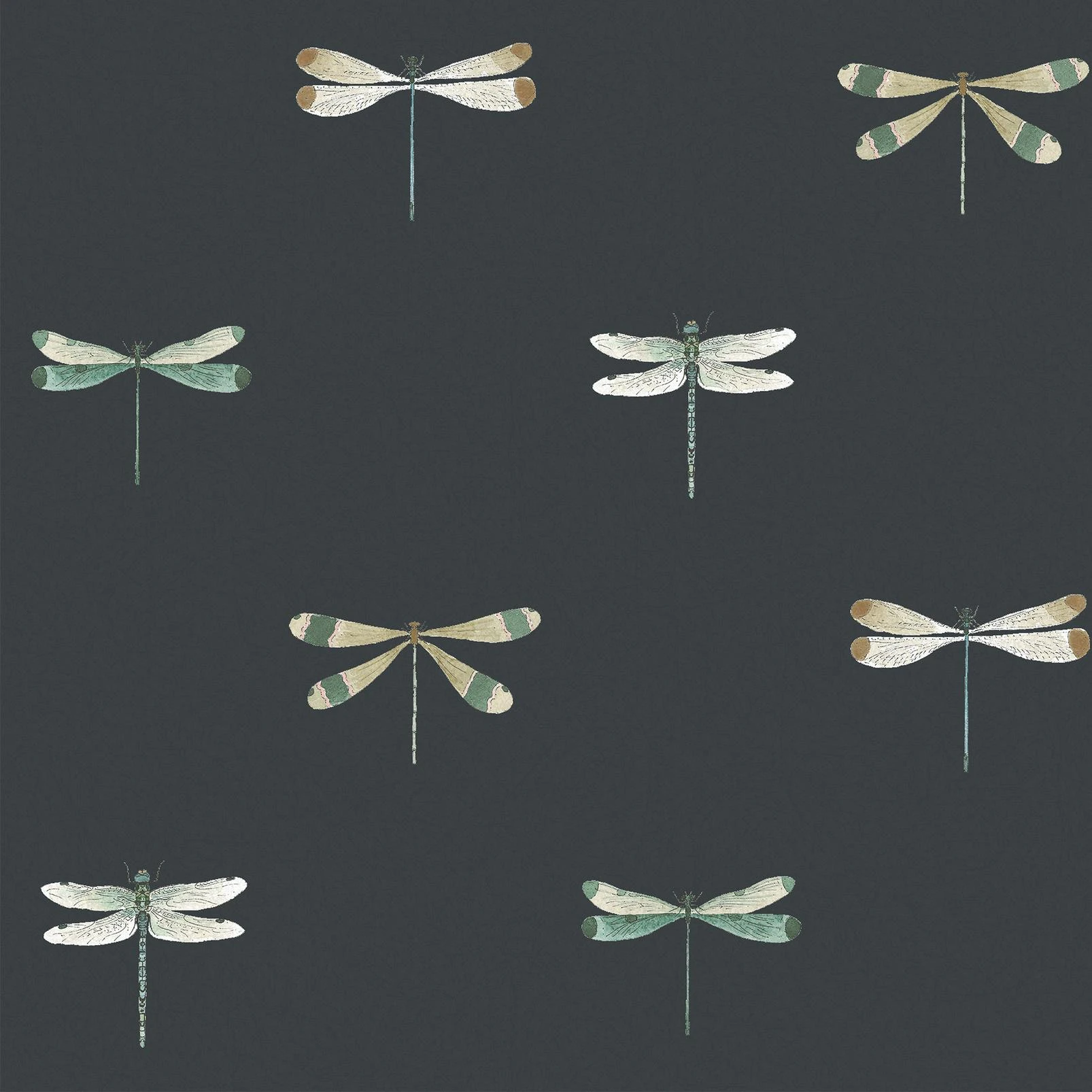 Sophie Allport Watercolour Dragonfly Oundle Navy Wallpaper - 146857_TILE_WATERCOLOUR DRAGONFLY OUNDLE NAVY_01.jpg