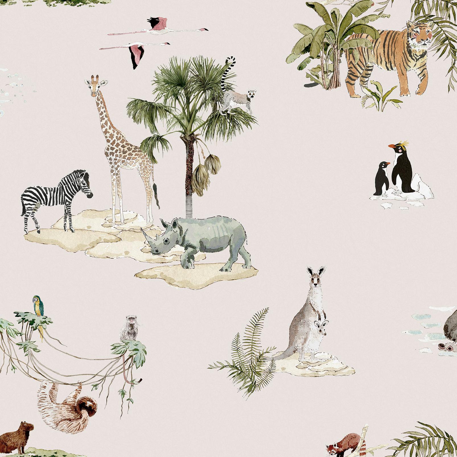 Sophie Allport Animals of the World Chalk Blush Wallpaper - 146832_TILE_ANIMALS OF THE WORLD CHALK BLUSH_01.jpg