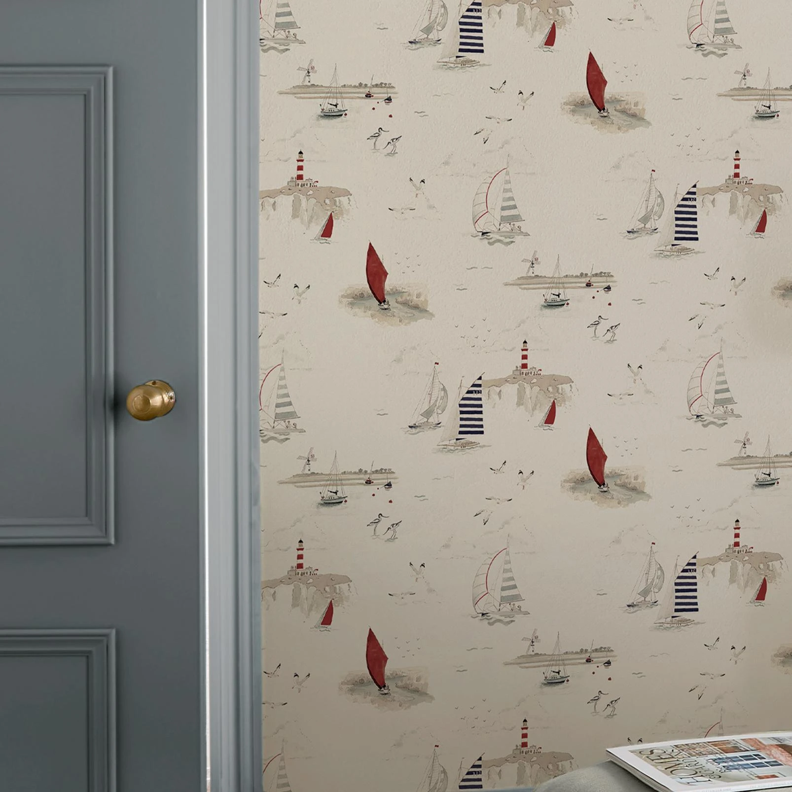 Sophie Allport Coastal Boats Langham White Wallpaper - 146836_ROOMSET_COASTAL BOATS LANGHAM WHITE_02.jpg