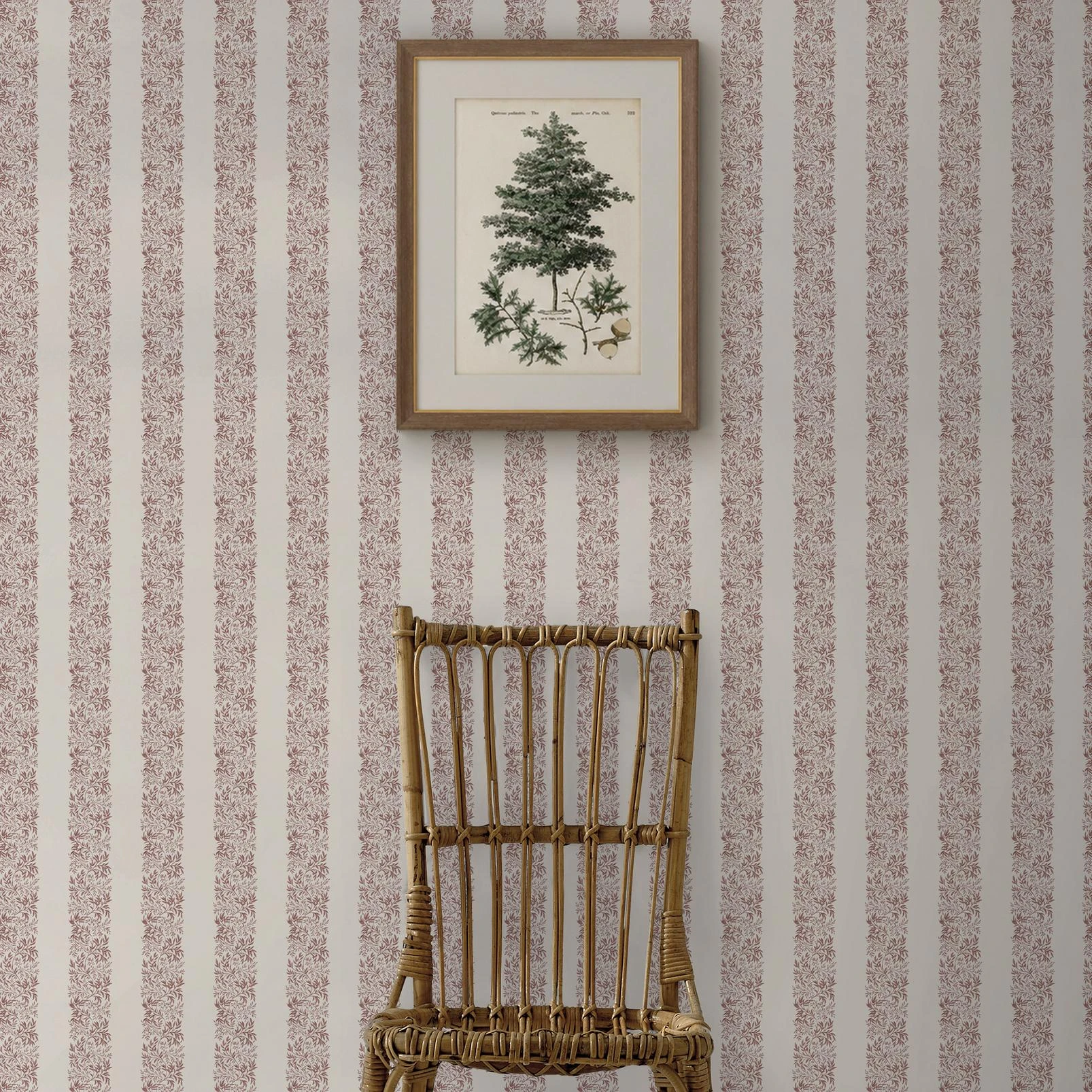 Martha Stewart Heritage Garden Stripe Russet Wallpaper - 146821_ROOMSET_HERITAGE GARDEN STRIPE RUSSET_01.jpg