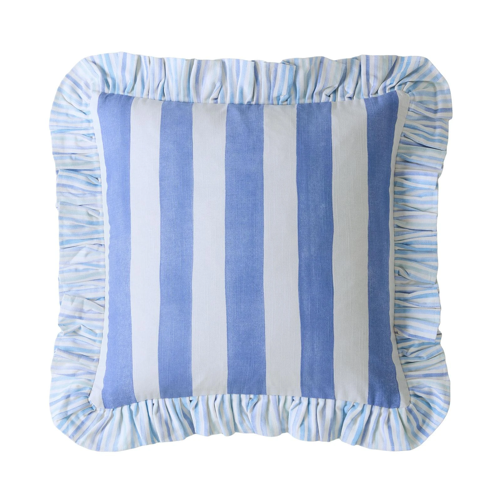 Bluebellgray Sunday Stripe Blue Cushion - BGSUNSTR0141_MAINTILE_01.jpg