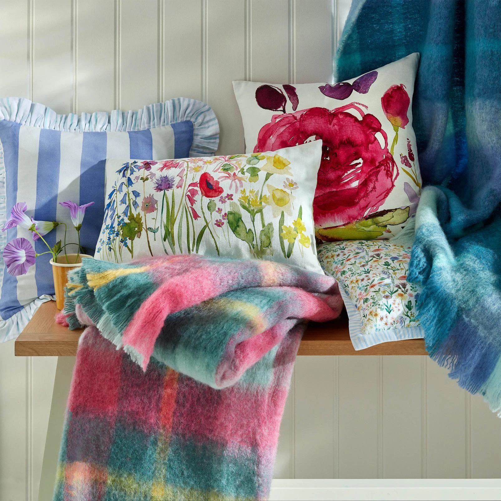 Bluebellgray Sunday Stripe Blue Cushion - BGSUNSTR0141_CAMEO_SUNDAY_STRIPE_BLUE_CUSHION_01.jpg