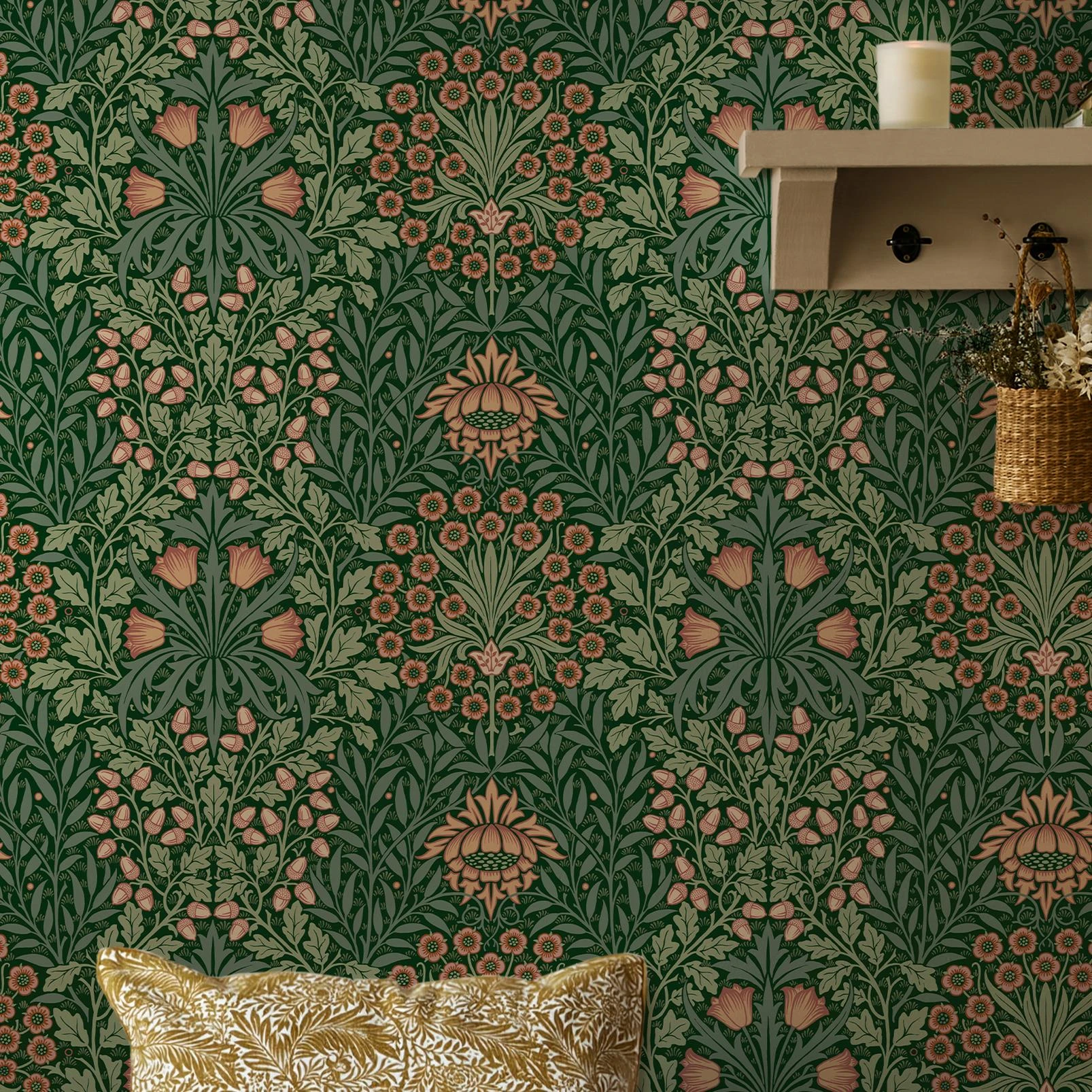 Oak & Willow Privet Green Wallpaper - 147063_ROOMSET_OAK & WILLOW PRIVET GREEN_02.jpg