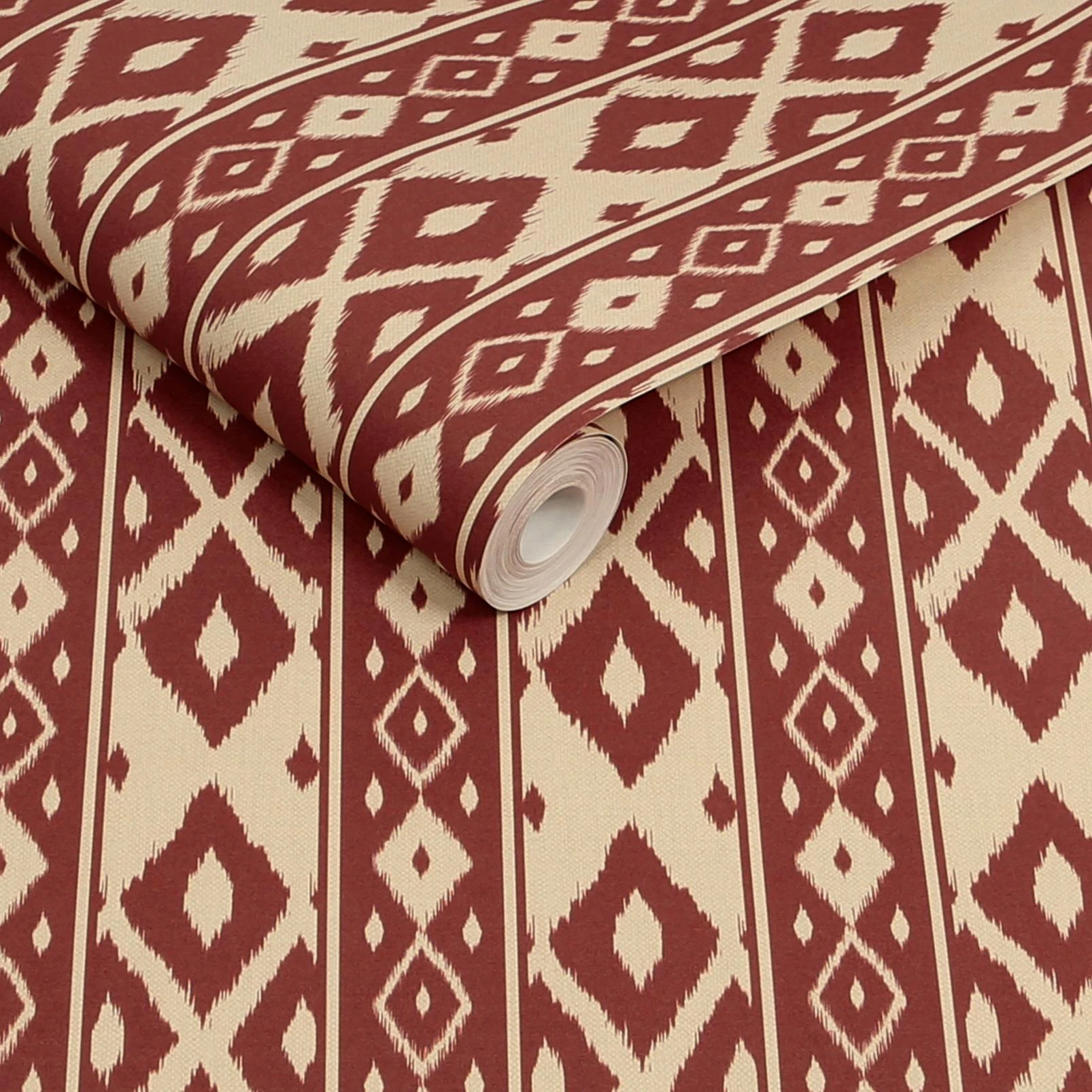 Joules Ikat Stripe Red Wallpaper - 149531_ROLLSHOT_IKAT STRIPE RED_01.jpg