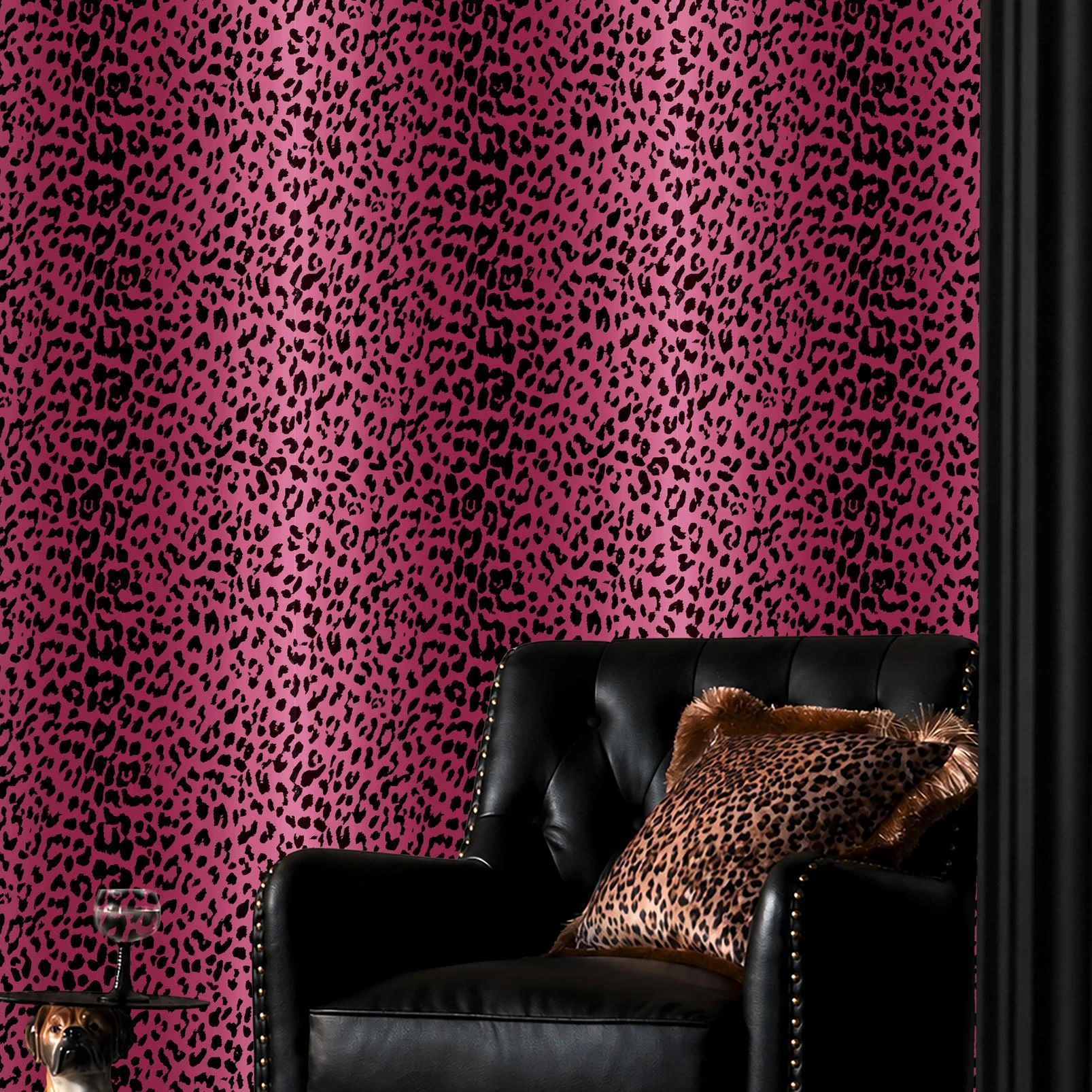 Rockett St George Wild at Heart Leopard Pink Wallpaper - 149625_ROOMSET_WILD AT HEART LEOPARD PINK_01.jpg