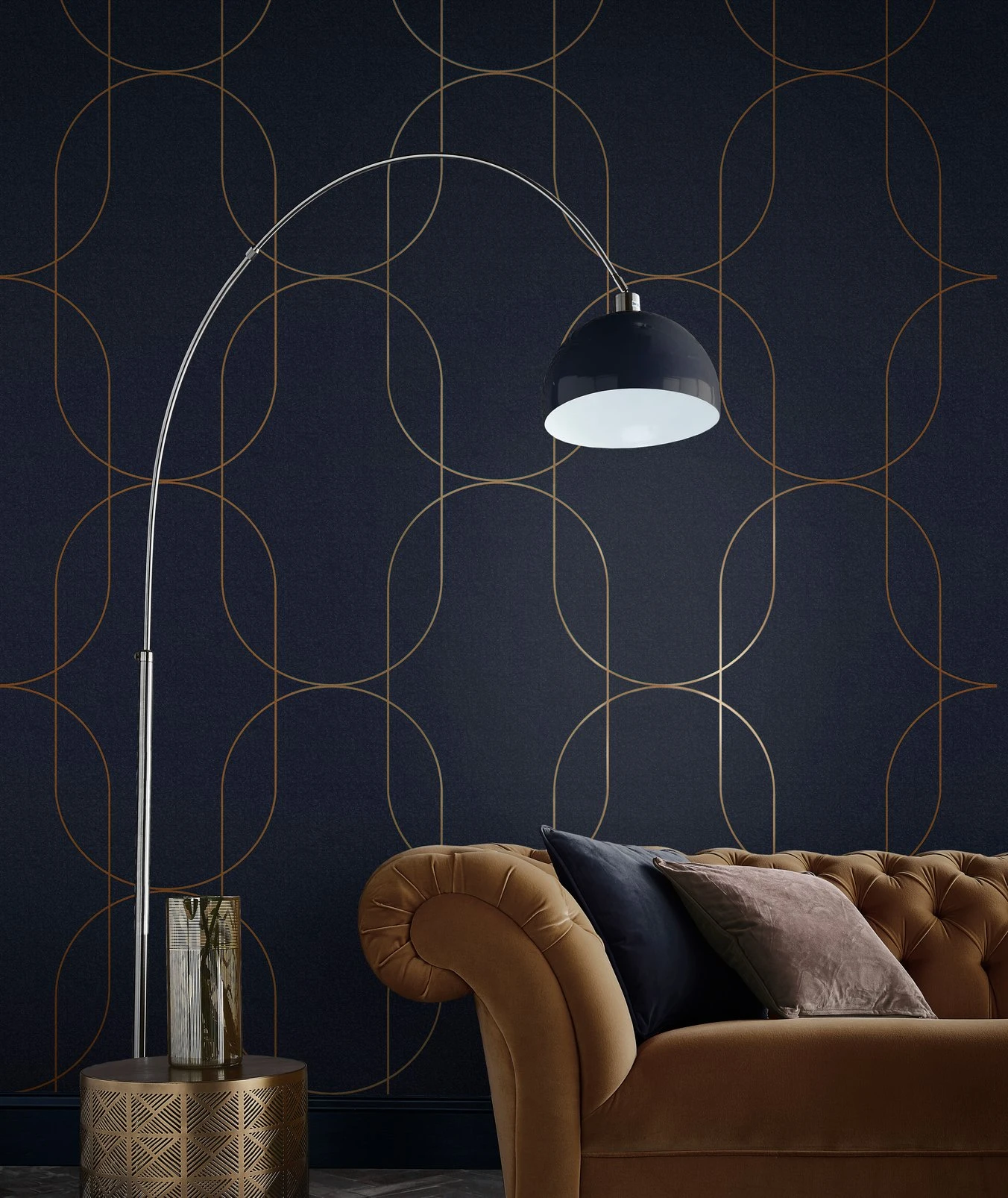 Palais Navy & Copper Wallpaper - 112189_ROOMSET_PALAIS NAVY & COPPER_01.jpg