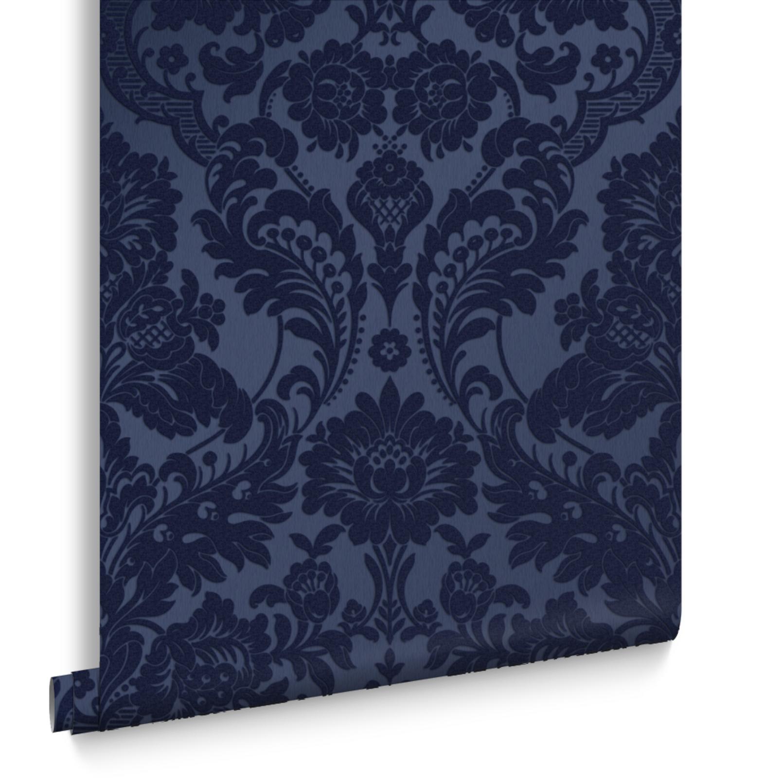 Gothic Damask Flock Cobalt Wallpaper - 104563_DIGITAL ROLL_GOTHIC DAMASK FLOCK COBALT_01.jpg