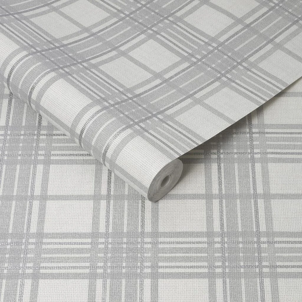 country tartan silver wallpaper