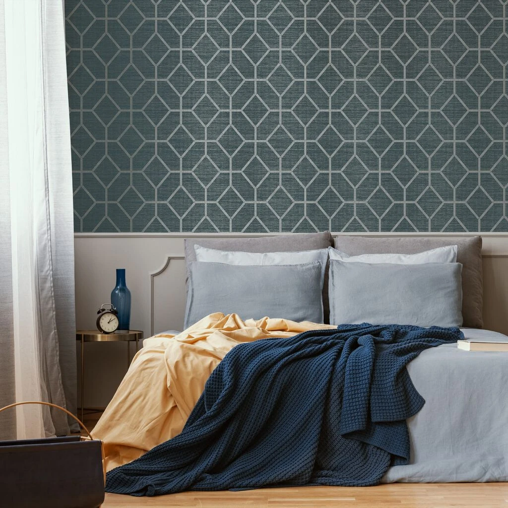 asscher geo teal wallpaper