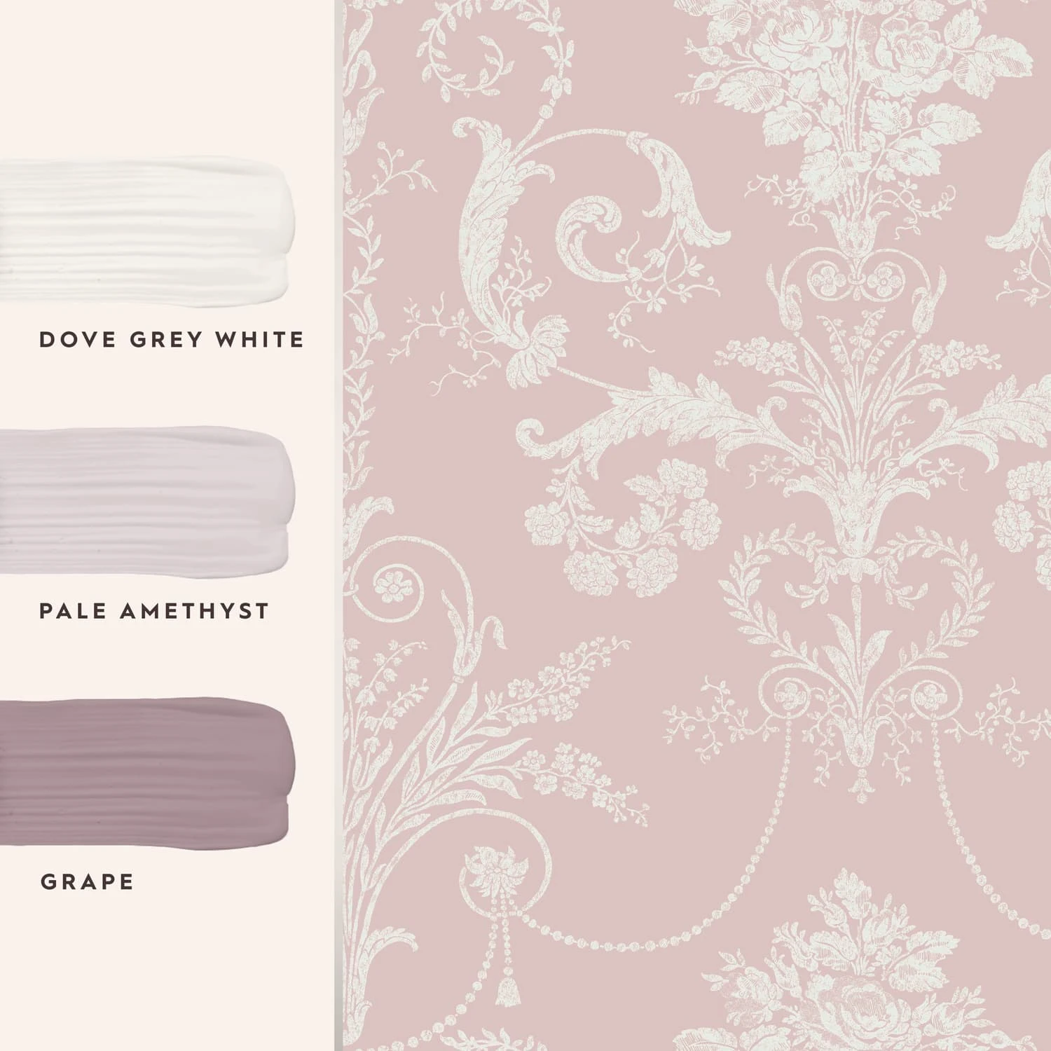 Laura Ashley Josette Amethyst Wallpaper