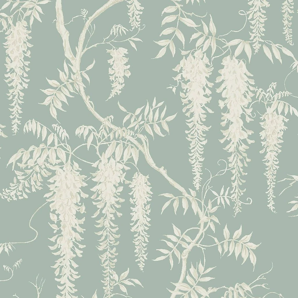 Next Wisteria Trails Duck Egg Wallpaper