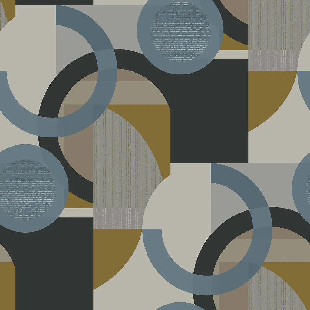 next retro shapes geo blues wallpaper
