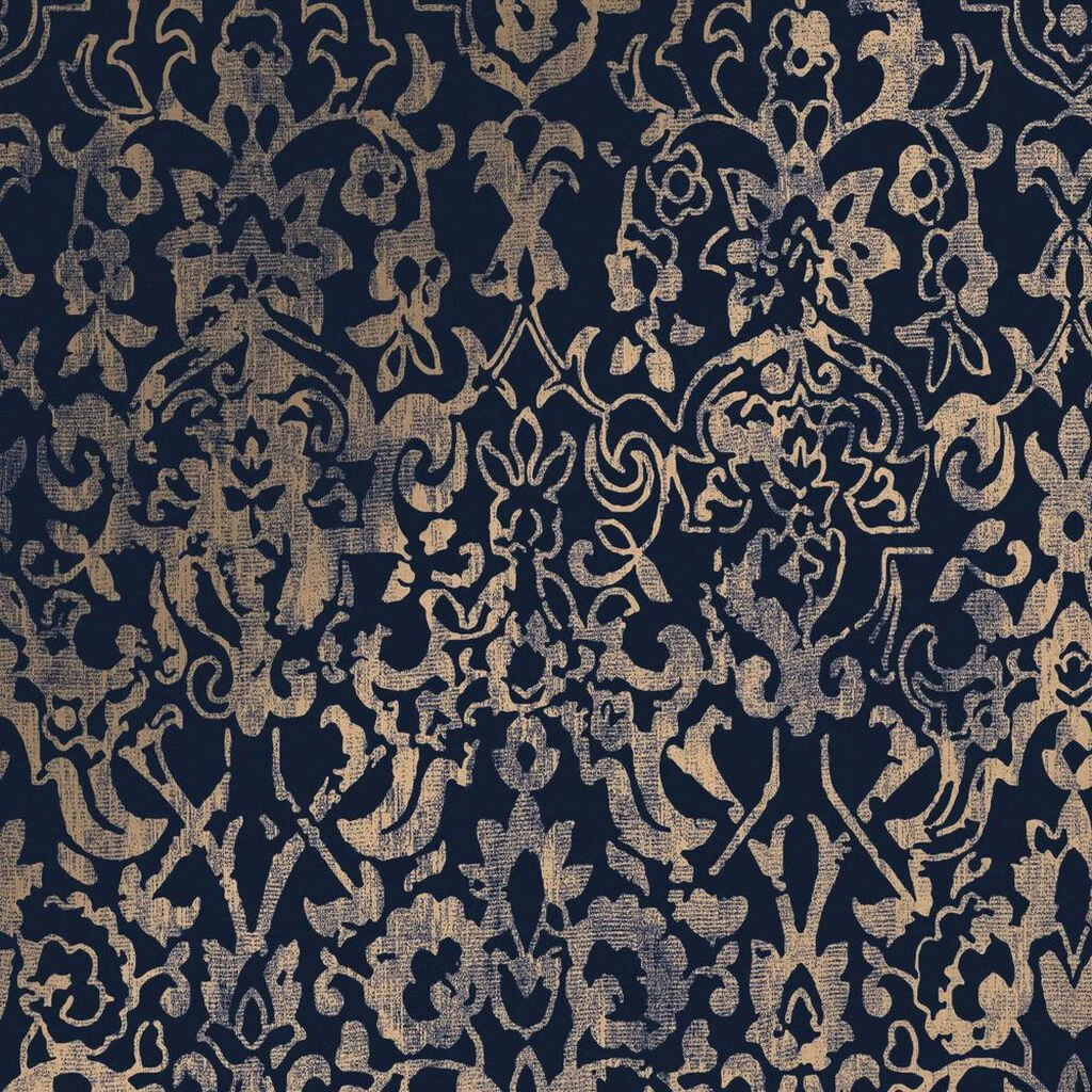 next majestic damask navy wallpaper