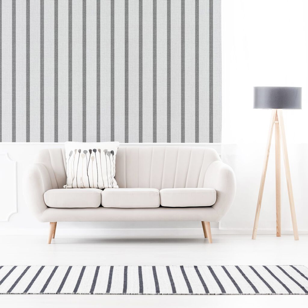 stripe flat white wallpaper