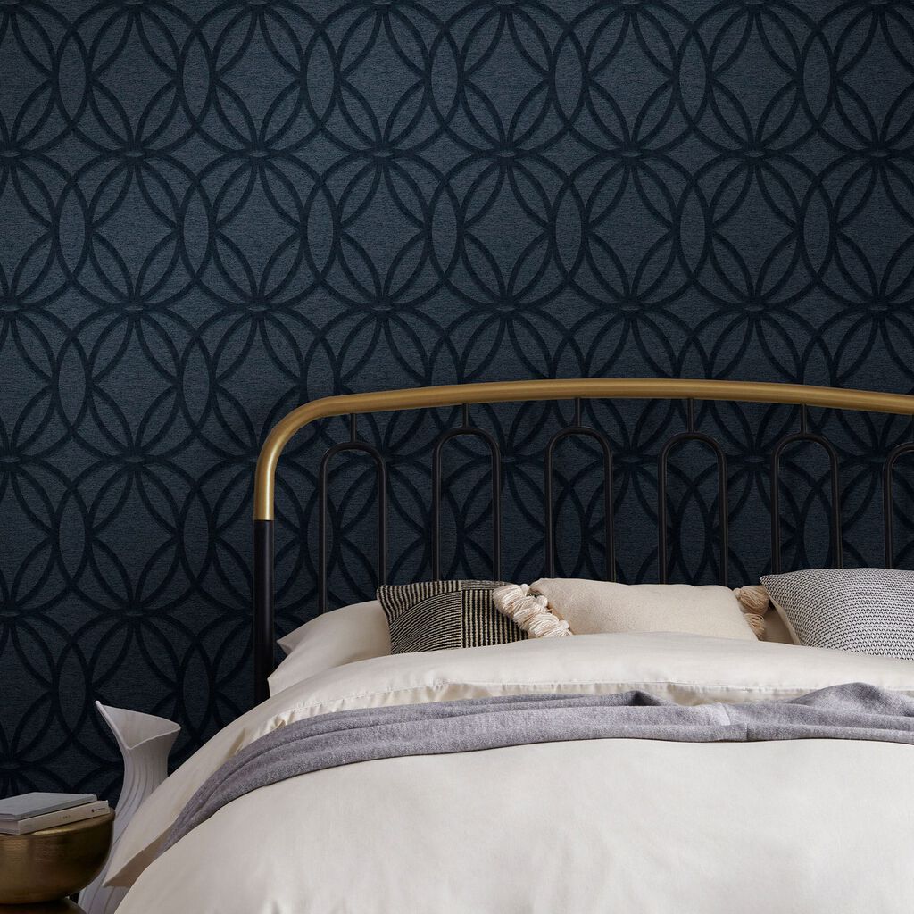 next luxe eclipse navy wallpaper