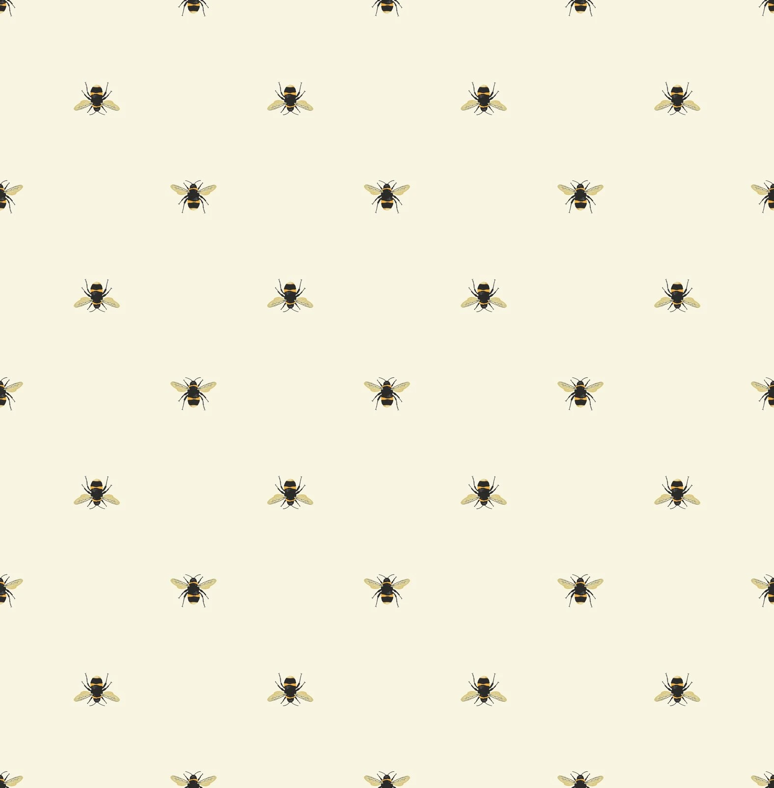 Joules Botanical Bee Creme Wallpaper - 118544_TILE_01.jpg