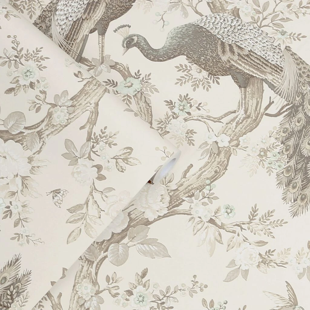 laura ashley belvedere soft truffle wallpaper