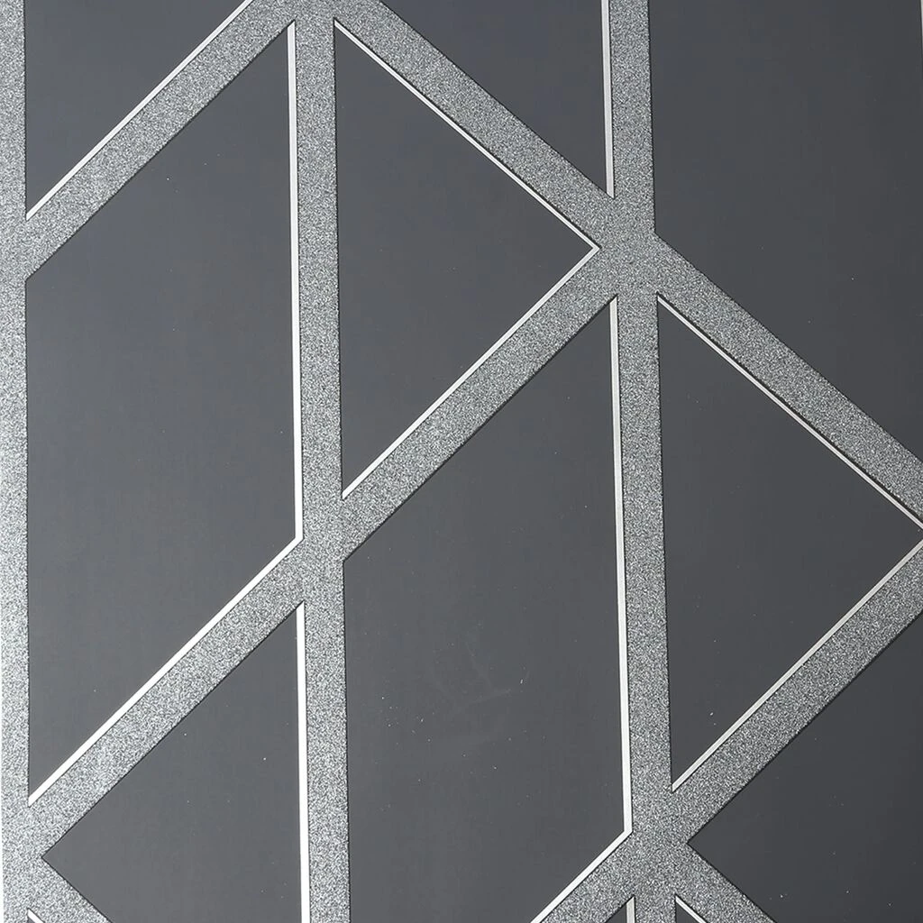 panel glitter geo charcoal wallpaper