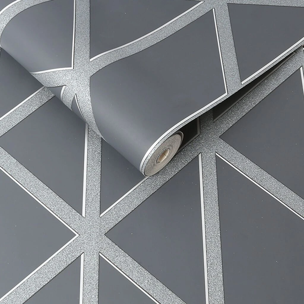 panel glitter geo charcoal wallpaper