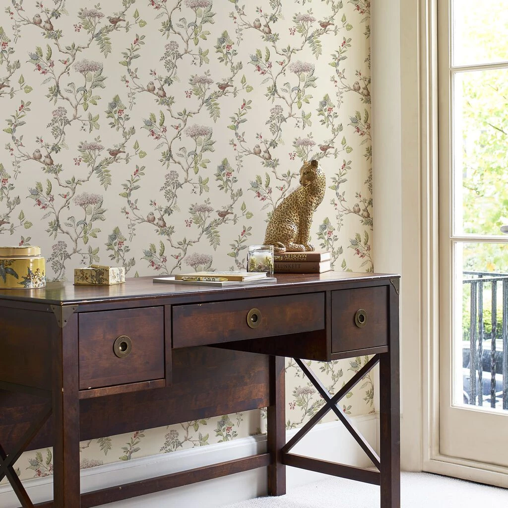 laura ashley elderwood natural wallpaper