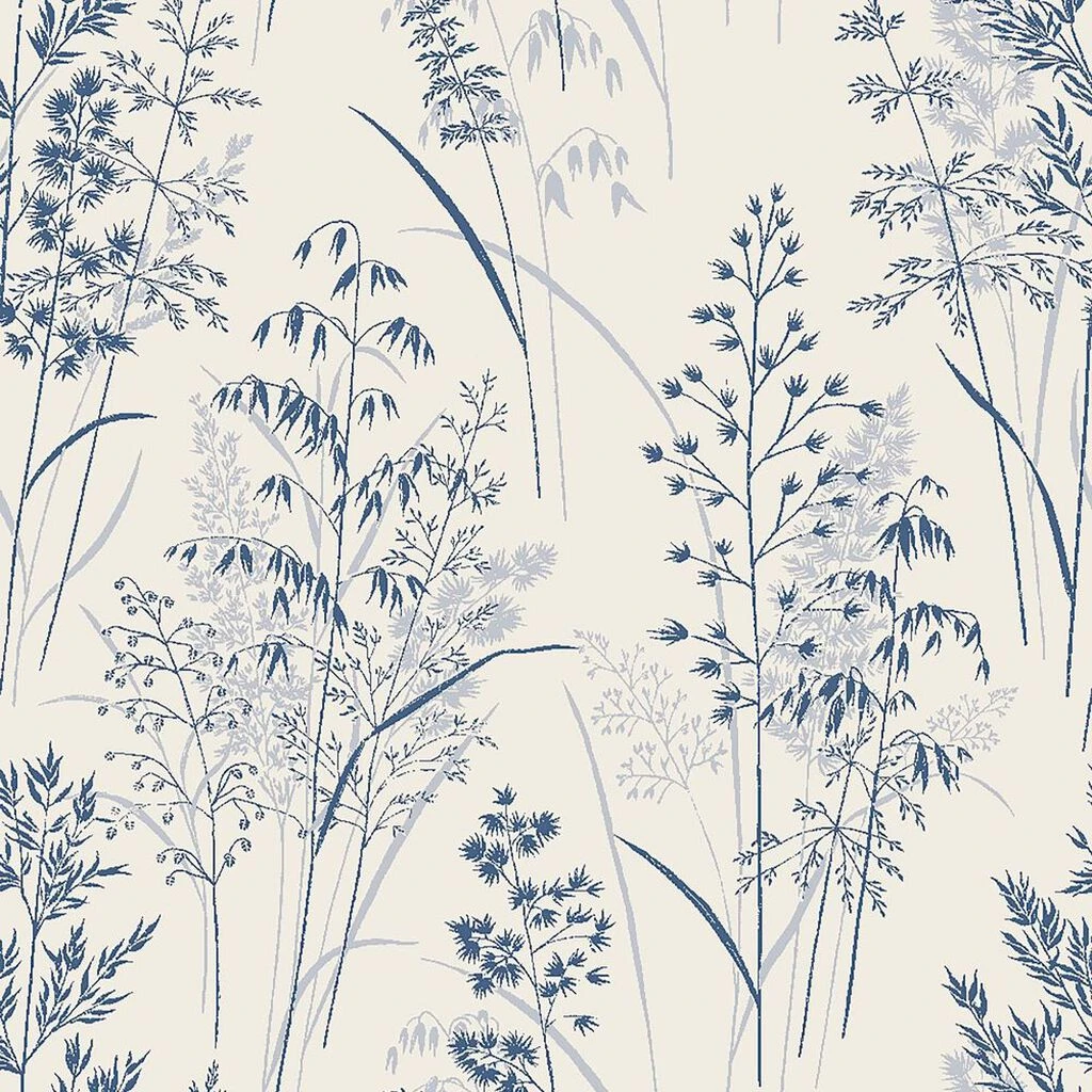 next leaf sprigs blue wallpaper