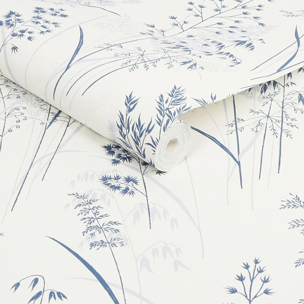 next leaf sprigs blue wallpaper