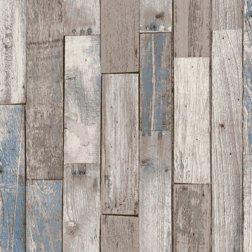 next distressed wood plank blue wallpaper