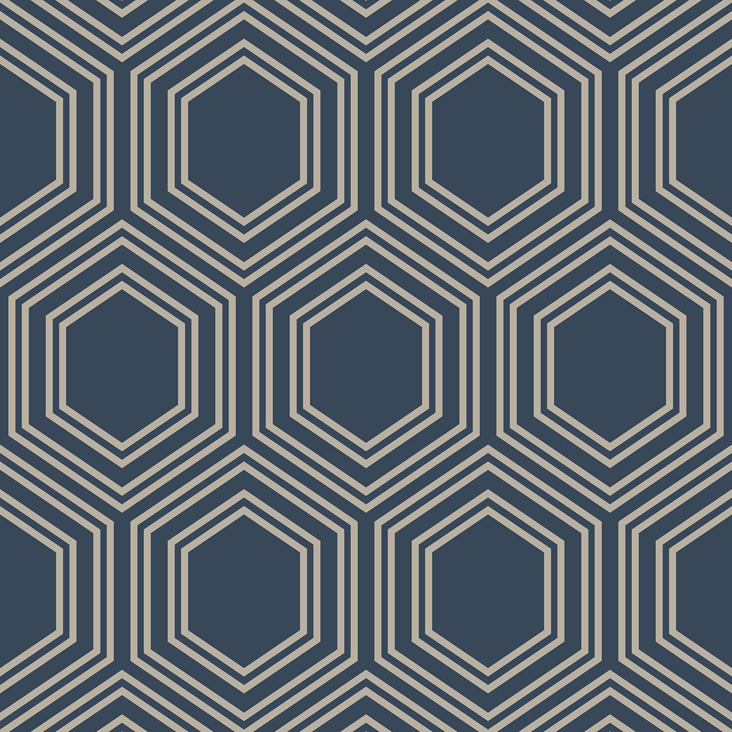 Next Honeycomb Geo Navy Wallpaper