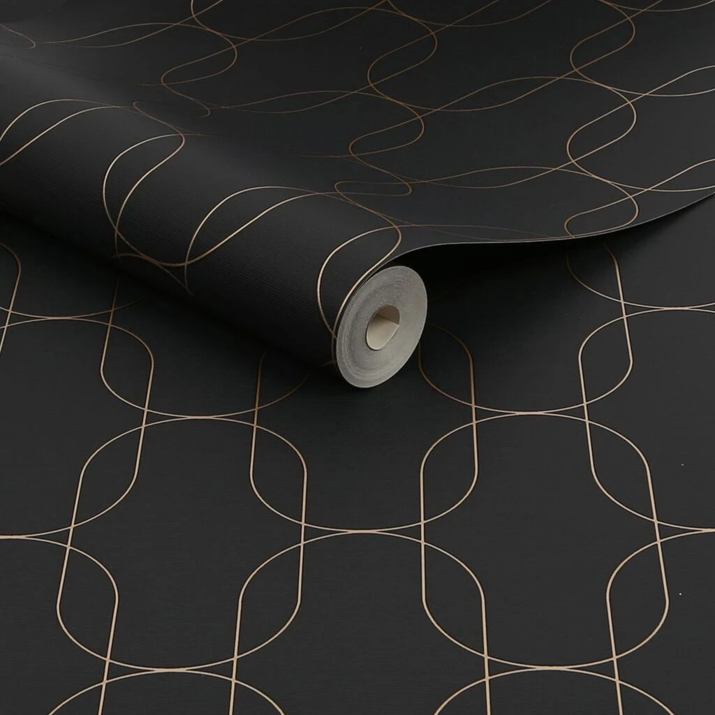 Eternity Black & Gold Wallpaper