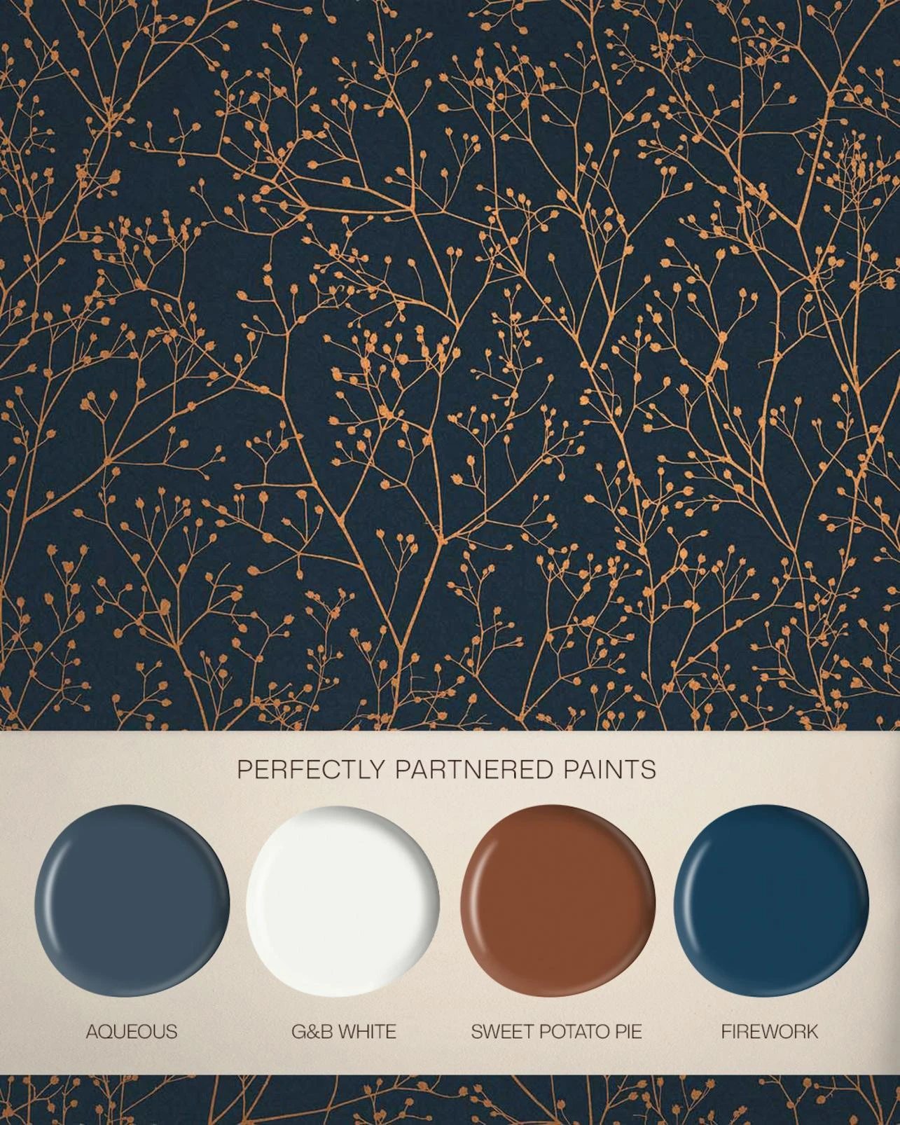 Gypsophila Midnight & Copper Wallpaper by Clarissa Hulse - 120381_FLATLAY.jpg