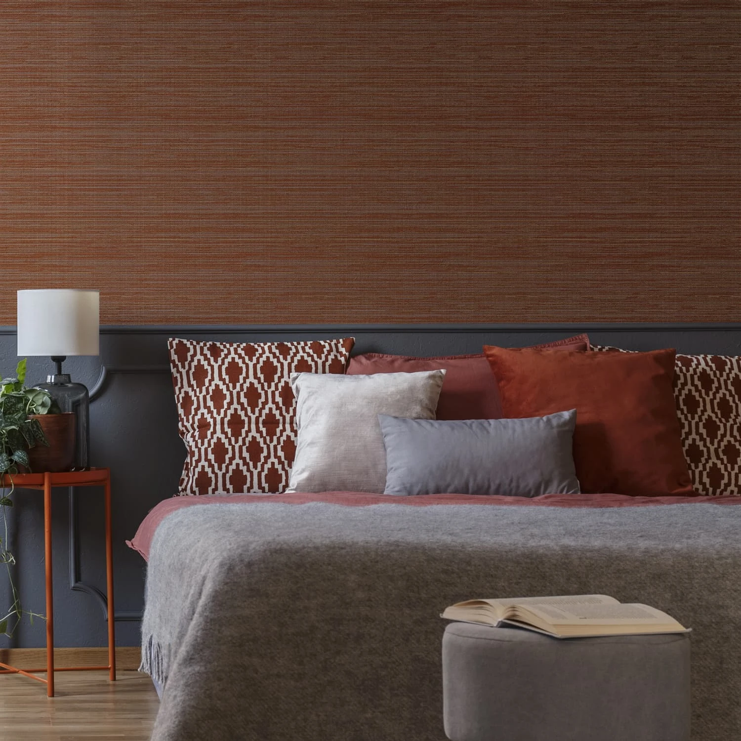 Gilded Texture Ruby Wallpaper