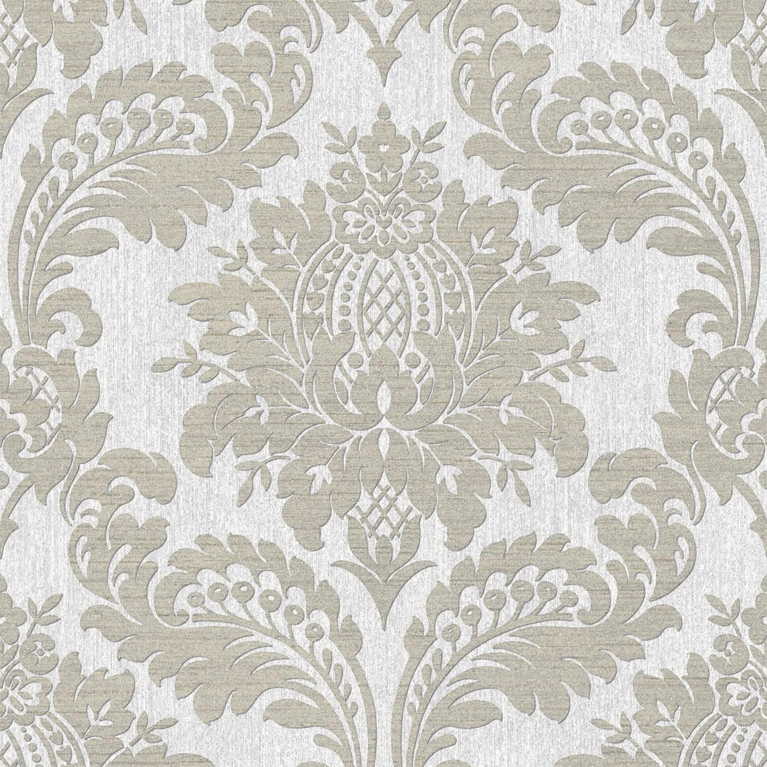 Archive Damask Grey Wallpaper