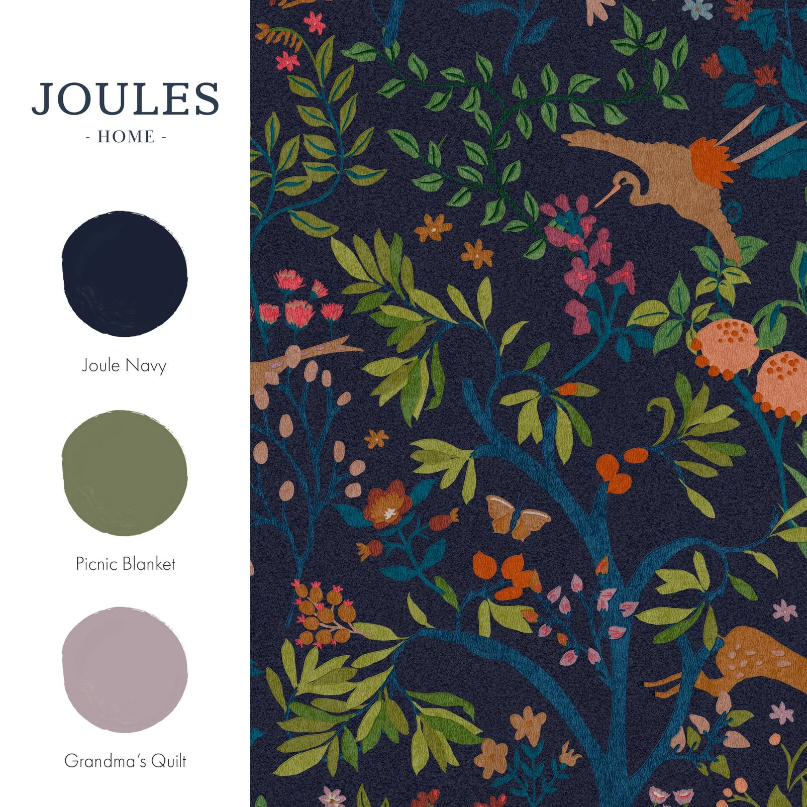 Joules Enchanted Woodland Navy Wallpaper - 120872_FLATLAY_ENCHANTED WOODLAND NAVY_01.jpg