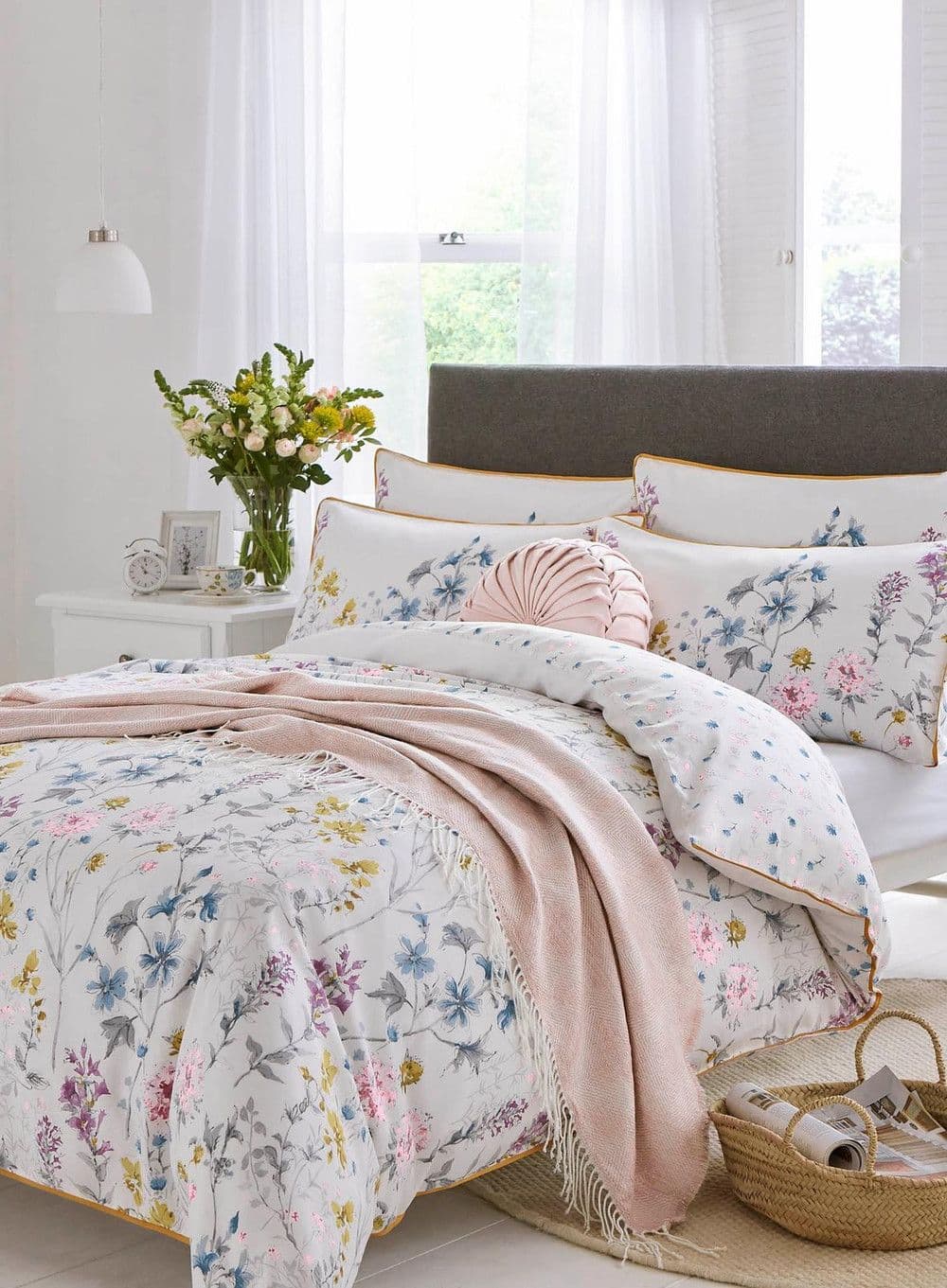 Laura Ashley Wild Meadow Duvet Cover in a bedroom